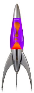 Lavos lempa raketa oranžinė lava violetinis vanduo