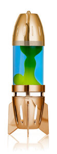 Lavos lempa žvakidė su žalia lava