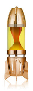 Lavos lempa žvakidė su oranžine lava